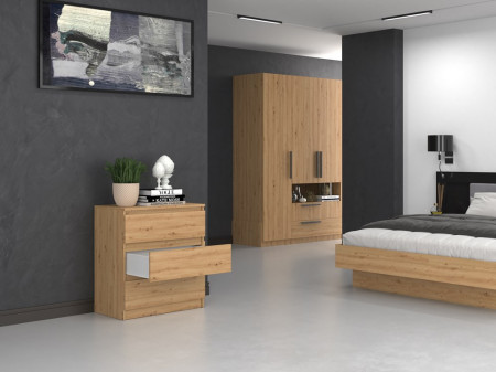 COM514 - Comoda 70 cm, pentru dormitor, living, dining, hol - Maro - Img 4