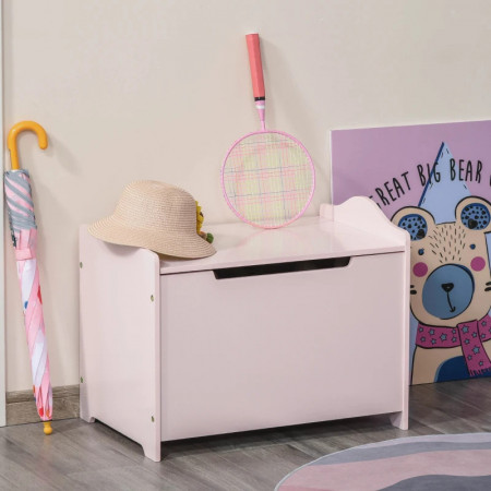 LAR1 - Lada jucarii, 60 cm, cufar depozitare, mobilier camera copii - Roz