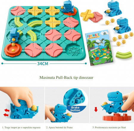 LOG101 - Board Game tip Labirint, Joc de logica, Constructii, Smart Game, Jucarii copii, Cadou pentru Craciun - Img 4