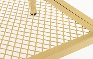 MCAU19 - Set 2 masute de cafea 80 cm si 52 cm, mese pentru living - Alb - Negru / Auriu - Img 5