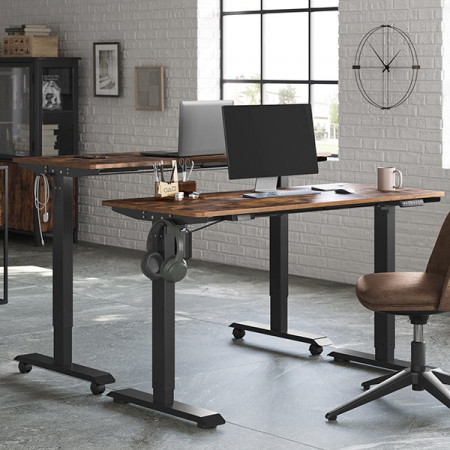 BII20 - Birou electric 140x70x73-118 cm, inaltime reglabila, masa office industriala - Maro