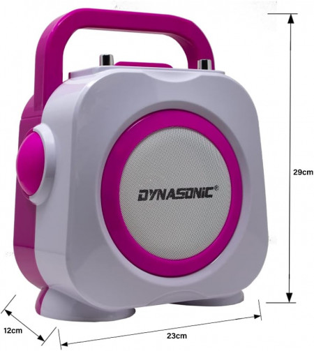 CADC6 - Set Sistem Mini Karaoke si 2 Mini Microfoane, Jucarii copii, Cadou pentru Craciun, Petreceri in familie - Roz - Img 3