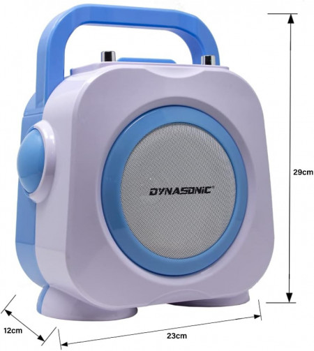 CADC7 - Set Sistem Mini Karaoke si 2 Mini Microfoane, Jucarii copii, Cadou pentru Craciun, Petreceri in familie - Albastru - Img 4
