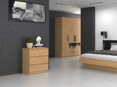 COM514 - Comoda 70 cm, pentru dormitor, living, dining, hol - Maro - Img 5
