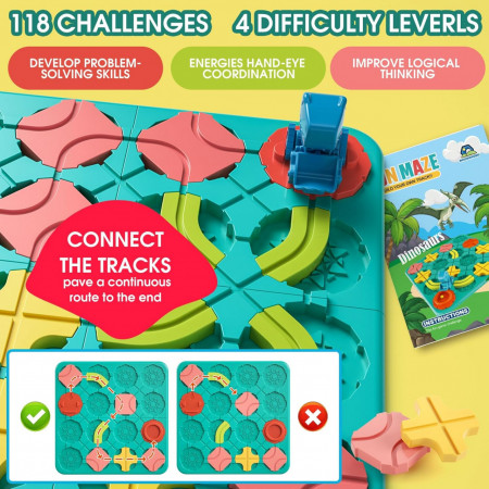 LOG101 - Board Game tip Labirint, Joc de logica, Constructii, Smart Game, Jucarii copii, Cadou pentru Craciun - Img 5