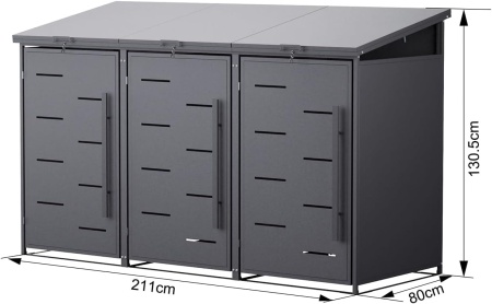 MAPG1 - Masca metalica Gri Antracit pentru 3 Pubele Gunoi - Img 6