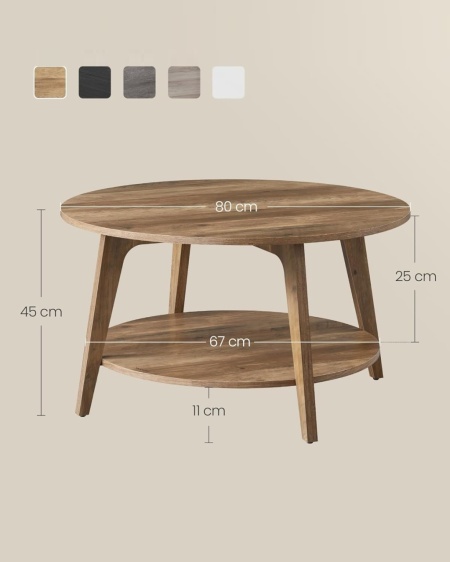 Masuta de cafea Rotunda 40 / 80 cm, masa canapea Maro - MCM1 - Img 10