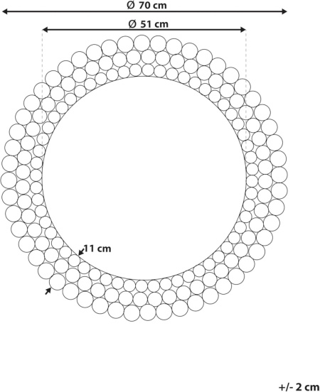OGG208 - Oglinda ornamentala 70 cm, pentru perete, dormitor, living - Argintie - Img 2