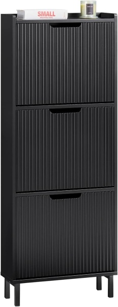 PANA26 - Pantofar Hol cu 3 compartimente, 50 cm, comoda, dulap depozitare pantofi foarte ingust - Alb sau Negru - Img 6