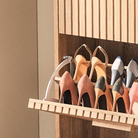 PANM202 - Pantofar 60 cm cu 3 compartimente, pantofare, depozitare pantofi, mobilier hol - Maro - Img 5