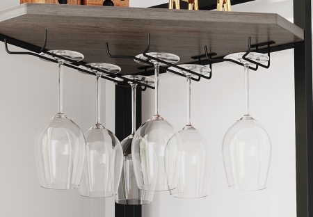 RVI3 - Rafturi Vin pentru colt, 40x40x160 cm, depozitare vin, raft stil industrial, bucatarie, living, dining - Maro - Img 6