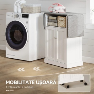 2 in 1 Comoda si Masa Calcat cu raft, 54 cm - Alb - Gri - COA1 - Img 4