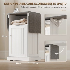 2 in 1 Comoda si Masa Calcat cu raft, 54 cm - Alb - Gri - COA2 - Img 5