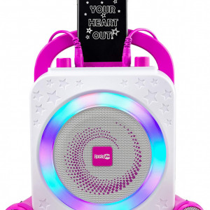 CADC17 - Set Sistem Mini Karaoke si 2 Mini Microfoane, Jucarii copii, Cadou pentru Craciun, Petreceri in familie - Roz - Img 7