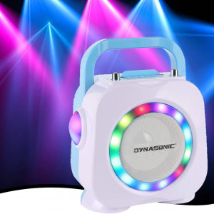 CADC7 - Set Sistem Mini Karaoke si 2 Mini Microfoane, Jucarii copii, Cadou pentru Craciun, Petreceri in familie - Albastru - Img 5