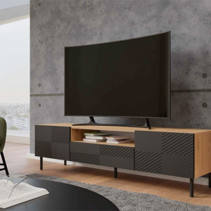 COTVM501 - Comoda TV 160 cm, living, dormitor - Maro-Negru