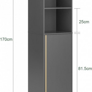 LISIA3 - Set Mobilier Baie Marga 2 piese - masca chiuveta, dulap inalt - Gri - Auriu - Img 2