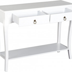 MAA212 - Masa toaleta, 100 cm, consola cosmetica machiaj masuta vanity make-up cu raft pentru hol - Alb - Img 6