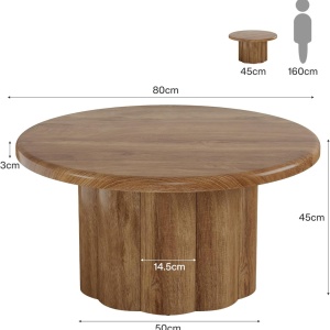 Masuta de cafea rotunda, 80 cm, masa canapea Maro - MCM9 - Img 5