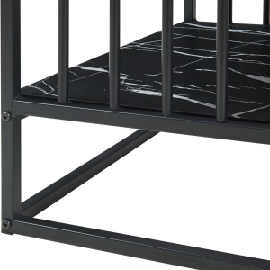 MCAU20 - Masuta de cafea 120 cm, masa pentru living imitatie marmura - Alb - Auriu / Negru - Img 2