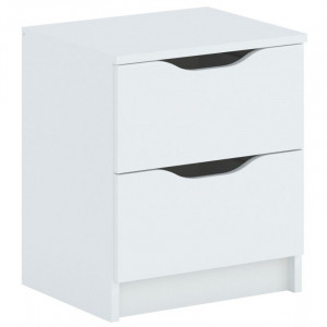 NOA507 - Set noptiere albe 40 cm, cu 2 sertare, dormitor - Alb Mat sau Lucios - Img 3