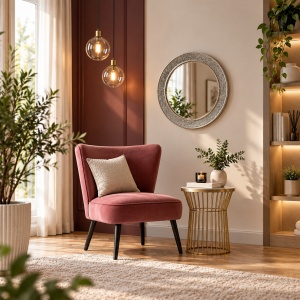 OGG104 - Oglinda rotunda 60 cm, pentru perete dormitor/living/baie - Rama Argintie - Img 10