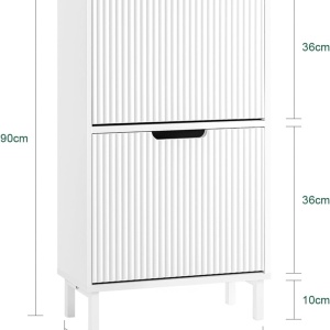 PANA28 - Pantofar 50 cm foarte ingust, 2 compartimente, pantofare, depozitare pantofi, mobilier hol - Alb sau Negru - Img 12
