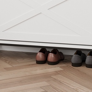 PANA32 - Pantofar 80 cm ingust, 2 compartimente, pantofare, depozitare pantofi, mobilier hol - Alb / Negru - Img 10