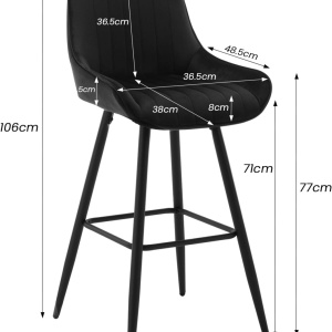 SCB209 - Set 2x Scaune Bar - Negru / Gri - Img 11