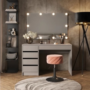 SCN1 - Scaun tapitat masuta toaleta, 35 cm, Taburet catifea machiaj cu inaltime reglabila, cosmetica - Diverse culori - Img 8