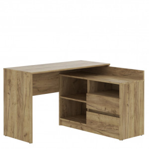 BIM509 - Birou pe colt stanga/dreapta, 120x105x75 cm, masa de calculator cu 2 sertare, office - Culoarea Stejar - Img 3