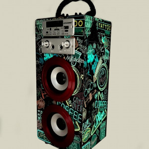 CADC12 - Set Sistem Mini Karaoke si 2 Mini Microfoane, Jucarii copii, Cadou pentru Craciun, Petreceri in familie - Negru - Multicolor - Img 2