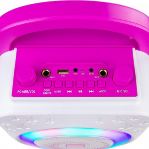 CADC17 - Set Sistem Mini Karaoke si 2 Mini Microfoane, Jucarii copii, Cadou pentru Craciun, Petreceri in familie - Roz - Img 8