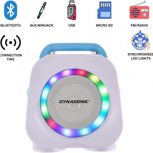 CADC7 - Set Sistem Mini Karaoke si 2 Mini Microfoane, Jucarii copii, Cadou pentru Craciun, Petreceri in familie - Albastru - Img 6