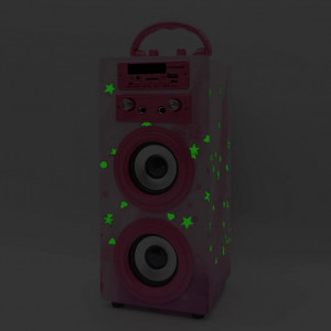 CADC9 - Set Sistem Mini Karaoke si 2 Mini Microfoane, Jucarii copii, Cadou pentru Craciun, Petreceri in familie - Roz - Img 2