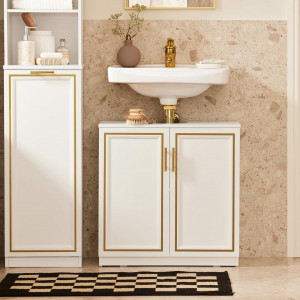 CORAI1 - Masca chiuveta, 60 cm, Alb - Auriu - Mobilier Baie Cora