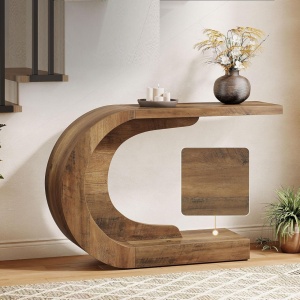 MAM12 - Masa Consola, 110 cm, masuta hol, living, dining, dormitor - Maro / Negru - Img 8