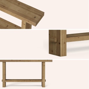 MAM20 - Masa Consola din Lemn, 160 cm, masuta hol, living, dining, dormitor - Maro - Img 3