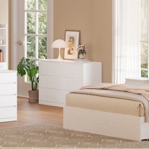 Masuta machiaj cu Oglinda LED si 10 Sertare si Rafturi pentru Cosmetice, Set Masa toaleta 137 cm, Alb, masuta cosmetica, vanity - SEA22 - Img 3