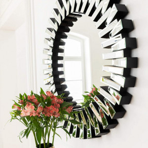 OGG16 - Oglinda ornamentala 92 cm, pentru perete, dormitor, living - Argintie - Img 4