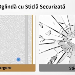 OGPR201 - Oglinda Ovala 65 x 177 cm, pentru perete, salon, coafor - Auriu / Alb / Negru - Img 9