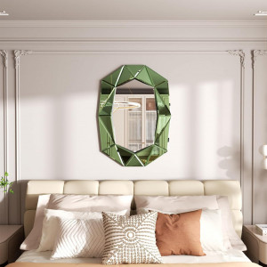 OGV1 - Oglinda ornamentala 3D Verde 72 x 100 cm, pentru perete, dormitor, living - Verde - Img 2