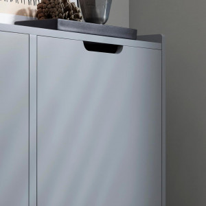 PANG6 - Pantofar 100 cm foarte ingust, 4 compartimente, pantofare, depozitare pantofi, mobilier hol - Gri - Img 3