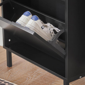 PANN1 - Pantofar 50 cm foarte ingust, 2 compartimente, pantofare, depozitare pantofi, mobilier hol - Negru - Img 6