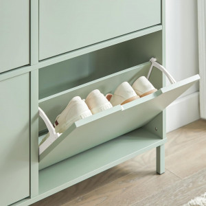 PANV2 - Pantofar 100 cm foarte ingust, 4 compartimente, pantofare, depozitare pantofi, mobilier hol - Verde - Img 5