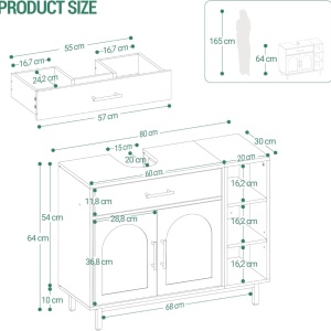 ZARA1 - Masca de Chiuveta, 80 cm - Mobilier Baie ZARA - Img 5