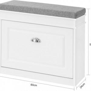 BAA40 - Banca 60 cm pentru Hol, pantofi, depozitare pantofi - Alb / Albastru / Gri / Negru - Img 3