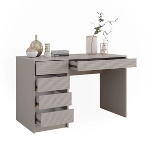 BIC202 - Masa de birou, 120 cm, home office cu 5 sertare - Crem - Img 8