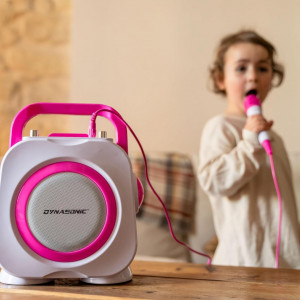 CADC6 - Set Sistem Mini Karaoke si 2 Mini Microfoane, Jucarii copii, Cadou pentru Craciun, Petreceri in familie - Roz - Img 6