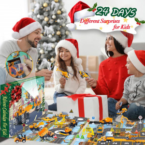 CADV1 - Calendar Advent Copii pentru 2-6 ani - Jucarii Constructii, Santier, 24 Surprize ingineresti pentru Craciun - Img 2